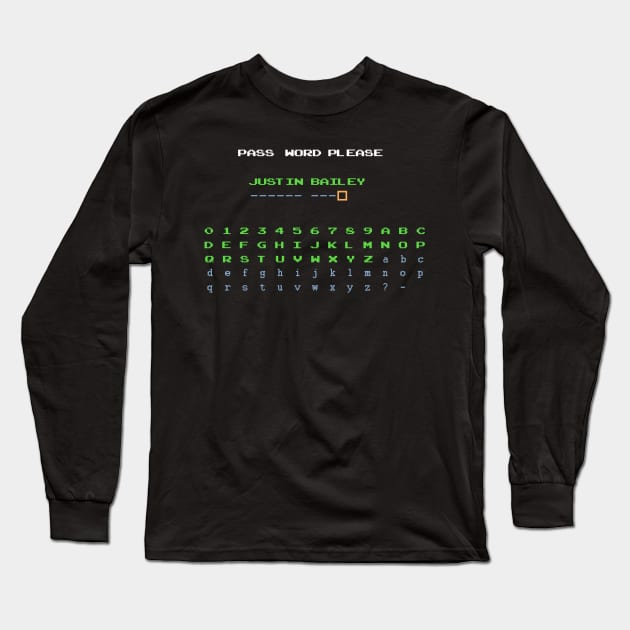 Metroid - Justin Bailey Password Long Sleeve T-Shirt by mattographer